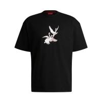 Hugo boss雨果波士T恤男透气舒适百搭吸汗纯棉宽松天鹅图案