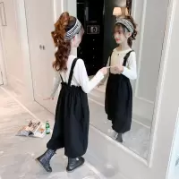 乌鹿童装女童套装春装2021新款儿童T恤+灯笼裤两件套韩版时尚休闲套装潮