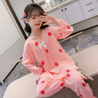 乌鹿童装女童睡衣家居服套装春装2021新款儿童棉绸睡衣两件套中大童女宝宝睡衣