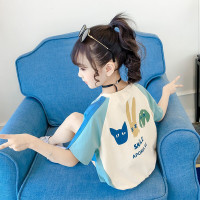 乌鹿童装女童套装夏季2021儿童休闲套装洋气小女孩两件套织带套装