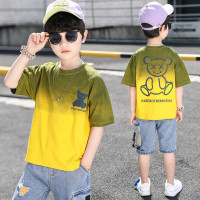 乌鹿童装男童套装夏装2021新款儿童帅气牛仔裤两件套休闲运动学生套装潮