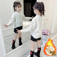乌鹿童装女童毛衣加绒加厚套头圆领针织衫秋冬装2020女孩子时尚保暖外穿洋气上衣