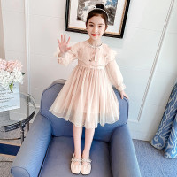 乌鹿童装女童连衣裙春季2021新款儿童舞蹈裙子中大童洋气女孩网纱公主裙潮