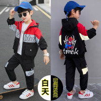 乌鹿童装男童套装儿童春秋季装小孩学生宝宝衣服2021新款中大童休闲运动蜘蛛侠开衫外套上衣裤子两件套