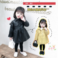 乌鹿童装女童外套儿童风衣夹克春秋季装小孩学生宝宝衣服2021年中小童韩版洋气时尚翻领皮上衣