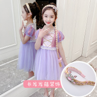 乌鹿童装女童连衣裙儿童公主裙子春秋夏季宝宝小孩学生衣服2021新款中大童苏菲亚长发六一表演裙子网纱