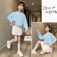 乌鹿童装女童套装儿童春秋季装宝宝小孩学生衣服2021新款中大童学院风贴标JK服上衣裤子两件套