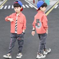 乌鹿童装男童套装儿童春装2021新款休闲牛仔外套两件套男宝宝衣服帅气学生上衣潮童套装