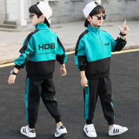 乌鹿童装男童春款套装2021新款中大童休闲运动衣服儿童春秋款卫衣时尚学生外套两件套