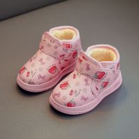 乌鹿秋冬2-5-8岁学步鞋女宝宝棉鞋棉靴 幼童鞋女宝宝鞋儿童雪地靴防水