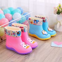乌鹿时尚儿童雨靴保暖加棉防滑水鞋宝宝儿童雨鞋男女可爱卡通1~8周岁