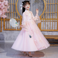 乌鹿女童汉服2021新款中国风唐装旗袍儿童裙子网红古装春款连衣裙洋气