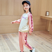 乌鹿儿童卫衣套装女童弹力棉秋秋季潮春童装批发新款童圆领秋裤套头衫