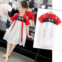 乌鹿女童汉服仙鹤古风超仙儿童齐腰襦裙小女孩古筝演出服套装学生春夏