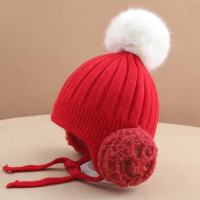 乌鹿婴儿帽子秋冬季可爱毛线帽宝宝冬天护耳帽儿童冬款时尚潮
