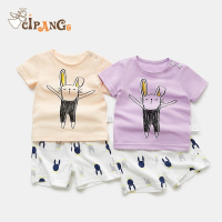 乌鹿 夏季新款短袖会跳舞的兔子套装