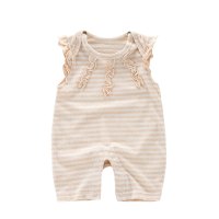 乌鹿有机棉夏季领口褶边连体哈衣