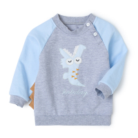 乌鹿 2021新款春季童装卫衣 百搭可爱蓝袖鳄鱼外出服纯棉 时尚圆领衣服男童女童服装长袖装儿童装洋气韩版潮流