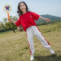 乌鹿童装女童套装2020夏季新款中大童休闲运动套装女孩字母印花长裤两件套4-9-15岁小孩夏装