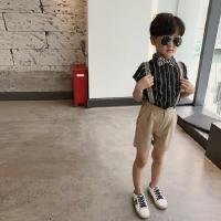 乌鹿童装男儿套装2020夏季新款中小童男孩韩版短袖衬衫二件套1-5-9岁以上小男孩帅气礼服套装
