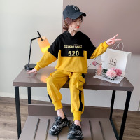 乌鹿女童套装春装休闲卫衣工装裤两件套3-16岁中大童女孩时尚春秋儿童运动装潮