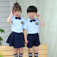 乌鹿幼儿园园服春秋装条纹校服套装中小学生校服短袖夏季儿童班服英伦风潮