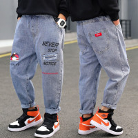 乌鹿男童裤子春秋新款儿童牛仔裤中大童休闲工装裤韩版百搭3-5-8-15岁裤子