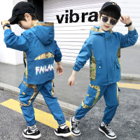 乌鹿童装男童运动套装春秋装2021年春季新款中大儿童工装套装帅气男孩衣服两件套潮