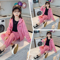 乌鹿童装女童套装春装2021新款网红洋气儿童休闲运动装韩版8小女孩时髦连帽两件套潮