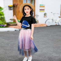 乌鹿童装女童半身裙套装夏装中大童8洋气9宝宝儿童蓬蓬纱裙12礼服公主表演裙潮
