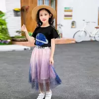 乌鹿童装女童半身裙套装夏装中大童8洋气9宝宝儿童蓬蓬纱裙12礼服公主表演裙潮