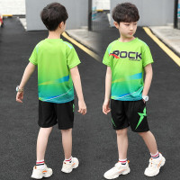 乌鹿品牌童装 男童套装夏装儿童篮球服T恤短裤两件套薄款速干跑步服中大童足球服3-15岁学生男孩运动套装