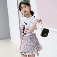 乌鹿4女孩子夏季13到短裙套装5女童装6小学生7夏天8衣服装9儿童10岁12