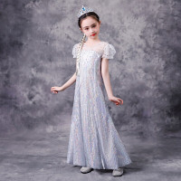 乌鹿冰雪奇缘2爱莎elsa公主裙艾莎白色生日礼服裙子春夏款女童连衣裙