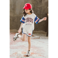 乌鹿女童运动套装夏装2021时尚韩版休闲时尚两件套中大童洋气女孩网红