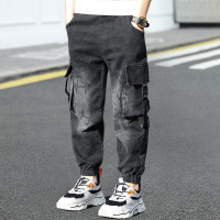 乌鹿童装男童牛仔裤春秋2021款中大童儿童工装裤子男孩洋气长裤潮