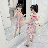 乌鹿童装女童连衣裙2021夏天季中大儿童纯棉公主裙子女孩棉布裙小学生休闲背心裙3-15岁网红衣服