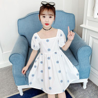 乌鹿童装女童连衣裙2021夏天季韩版中大儿童洋气公主裙子女孩短袖棉布裙小学生纯棉衣服3-14岁潮