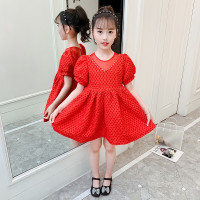 乌鹿童装女童连衣裙2021夏天季韩版中大儿童短袖公主裙子女孩时髦蓬蓬裙学生网红休闲衣服3-14岁