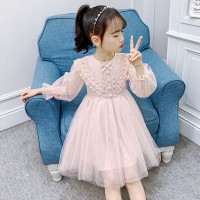 乌鹿童装女童连衣裙2021春秋季韩版中大儿童公主裙女孩子长袖网纱裙小学生蓬蓬裙网红衣服3-14岁