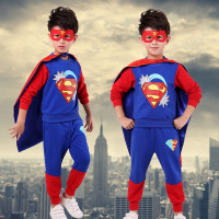 乌鹿美国队长衣服男童卡通万圣节角色扮演cosplay超人小孩子长袖