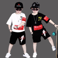 乌鹿男童夏装儿童宽松夏季短袖套装男孩帅气韩版衣服裤子