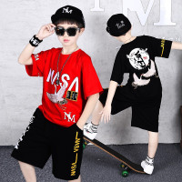 乌鹿男童夏装套装洋气中大儿童短袖帅气韩版潮童装夏季两件套