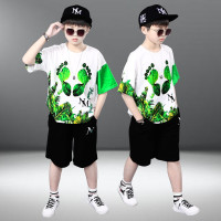 乌鹿儿童装夏装网红洋气男童短袖套装潮牌夏季帅气时髦男孩