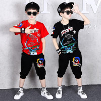 乌鹿男童夏装洋气套装韩版宽松中大儿童装帅气两件套韩版潮