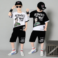 乌鹿儿童套装男童夏装韩版休闲小孩夏季街舞服潮流嘻哈童装