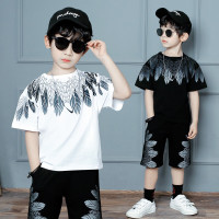 乌鹿儿童装男童夏装套装中大童帅气洋气10夏季夏款韩版潮12岁