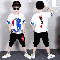 乌鹿童装男童夏装套装儿童洋气男孩夏季帅气韩版短袖两件套潮