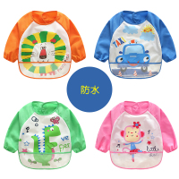 乌鹿宝宝吃饭罩衣反穿护衣秋冬季长袖防水围兜饭兜婴围裙罩衫