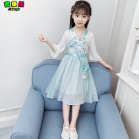 乌鹿童装女童连衣裙夏装2021新款儿童裙子中大童时尚洋气中国风汉服古装裙小女孩公主裙演出服3-12